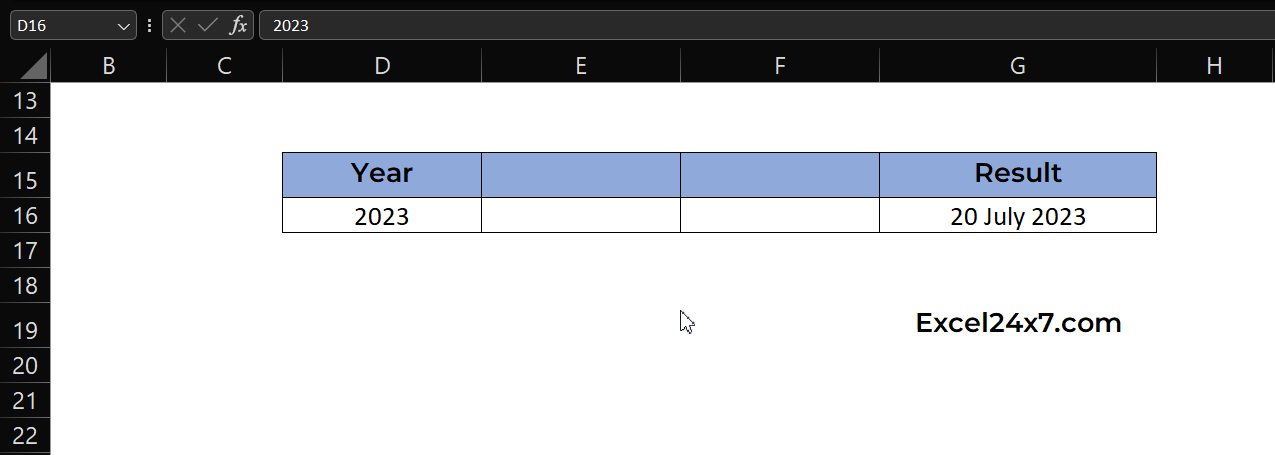 In Date Functions, output year value changes with cell reference value in real time In Date Functions, output year value changes with cell reference value in real time